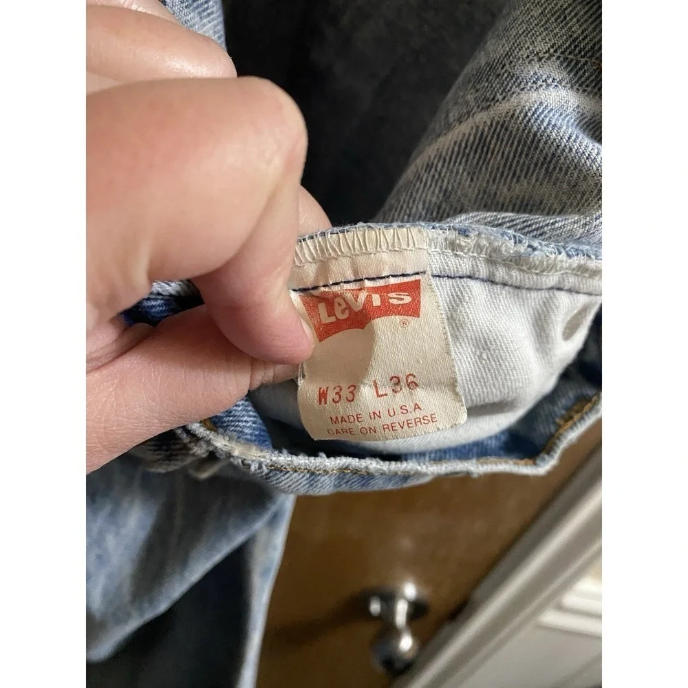 Vintage Levi's 550 Jeans Men's 33x36 Orange Tab Acid Wash Relaxed USA Retro Read